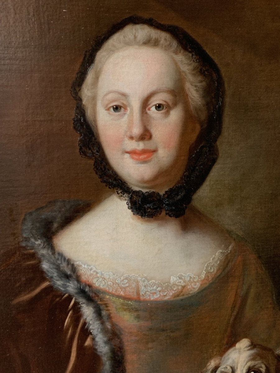 « Portrait de femme avec son chien » vers 1740-photo-3