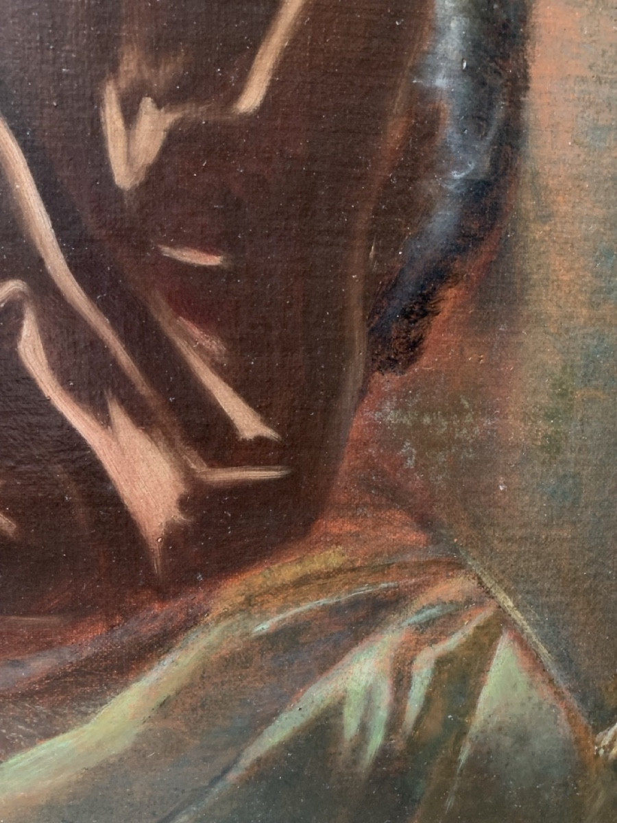 « Portrait de femme avec son chien » vers 1740-photo-3