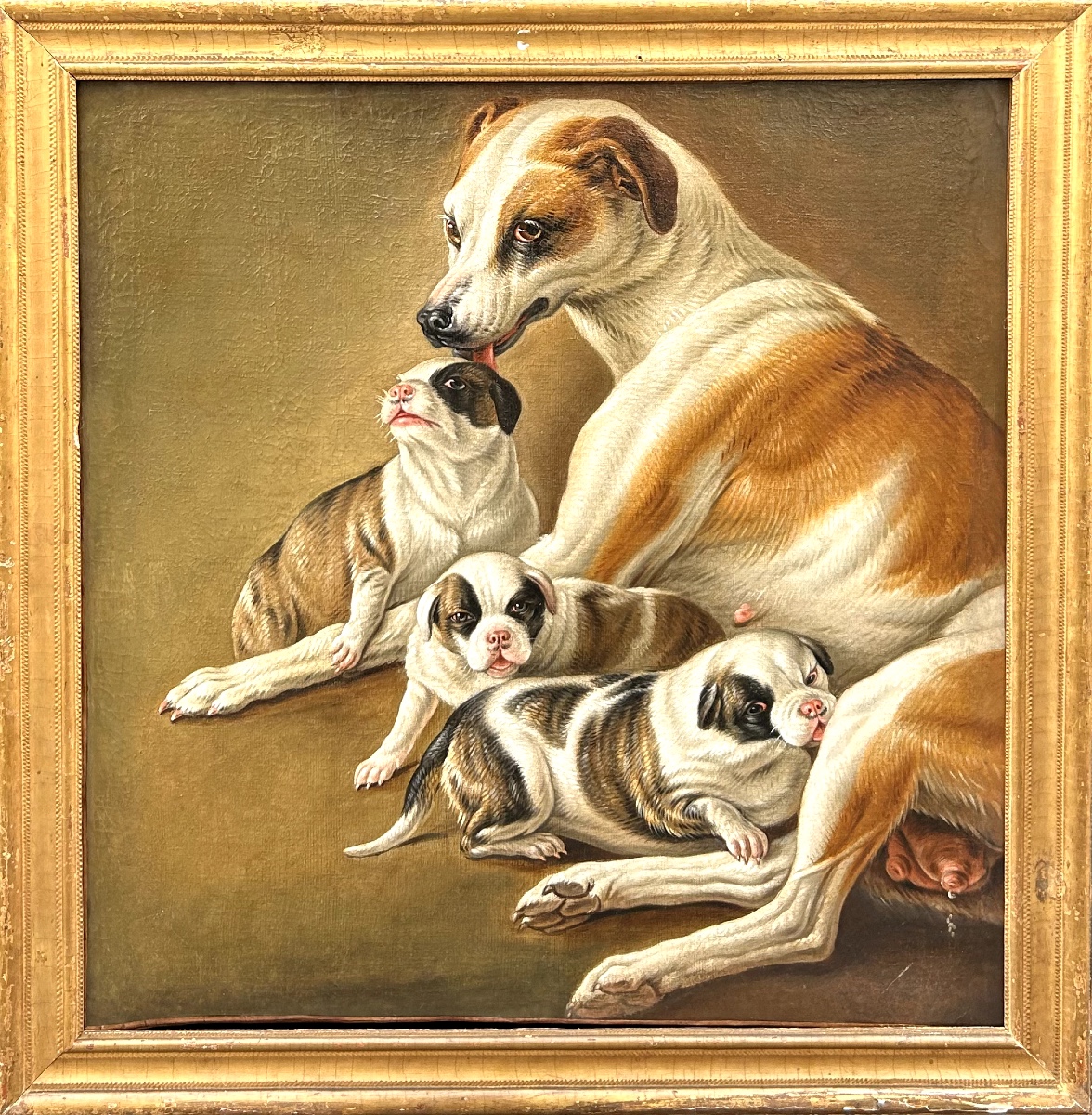 « Un dogue et ses chiots dans une dépendance », d’après Christophe Huet