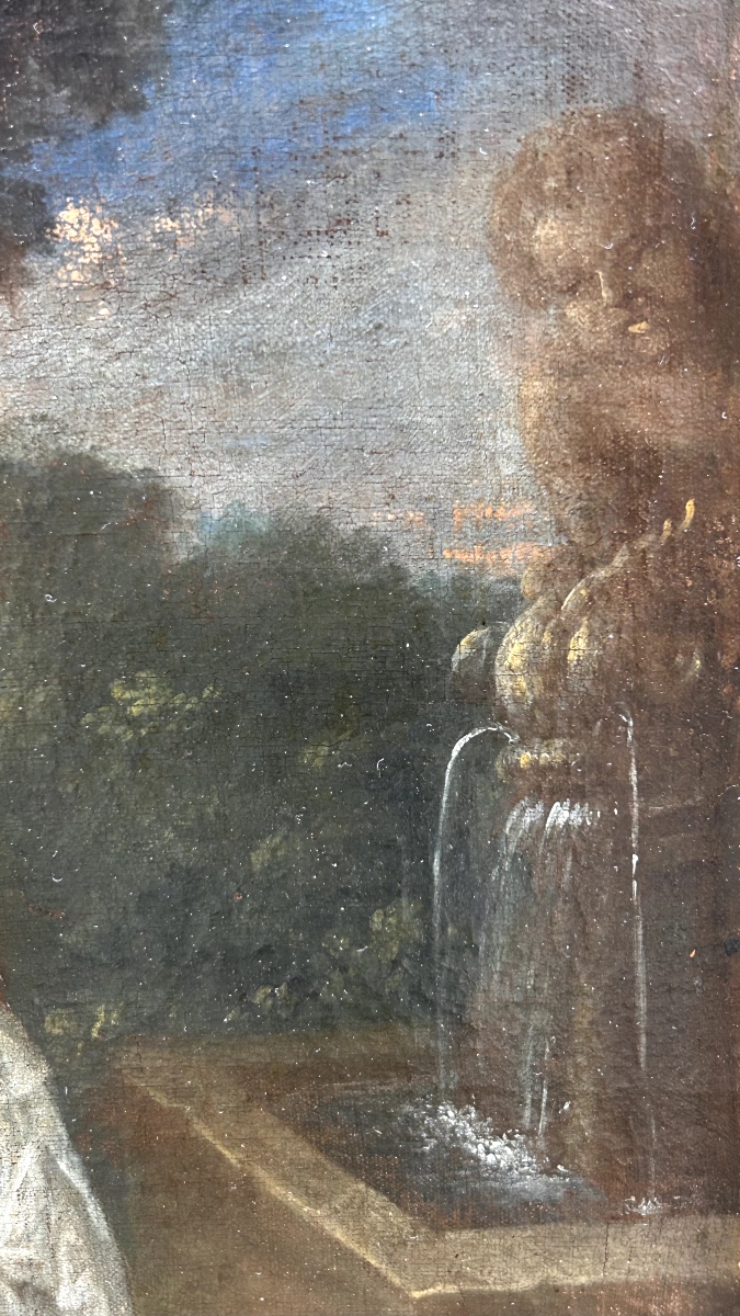 Portrait d’une femme et de son chien au collier de perles, suiveur de Caspar Netscher (1639–168-photo-1