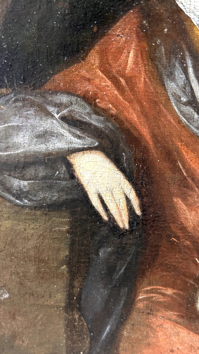 Portrait d’une femme et de son chien au collier de perles, suiveur de Caspar Netscher (1639–168-photo-2