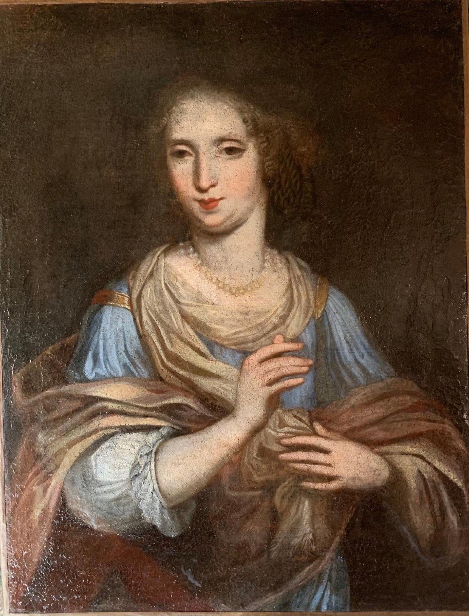 PORTRAIT DE FEMME DE QUALITÉ, XVII SIÈCLE-photo-4