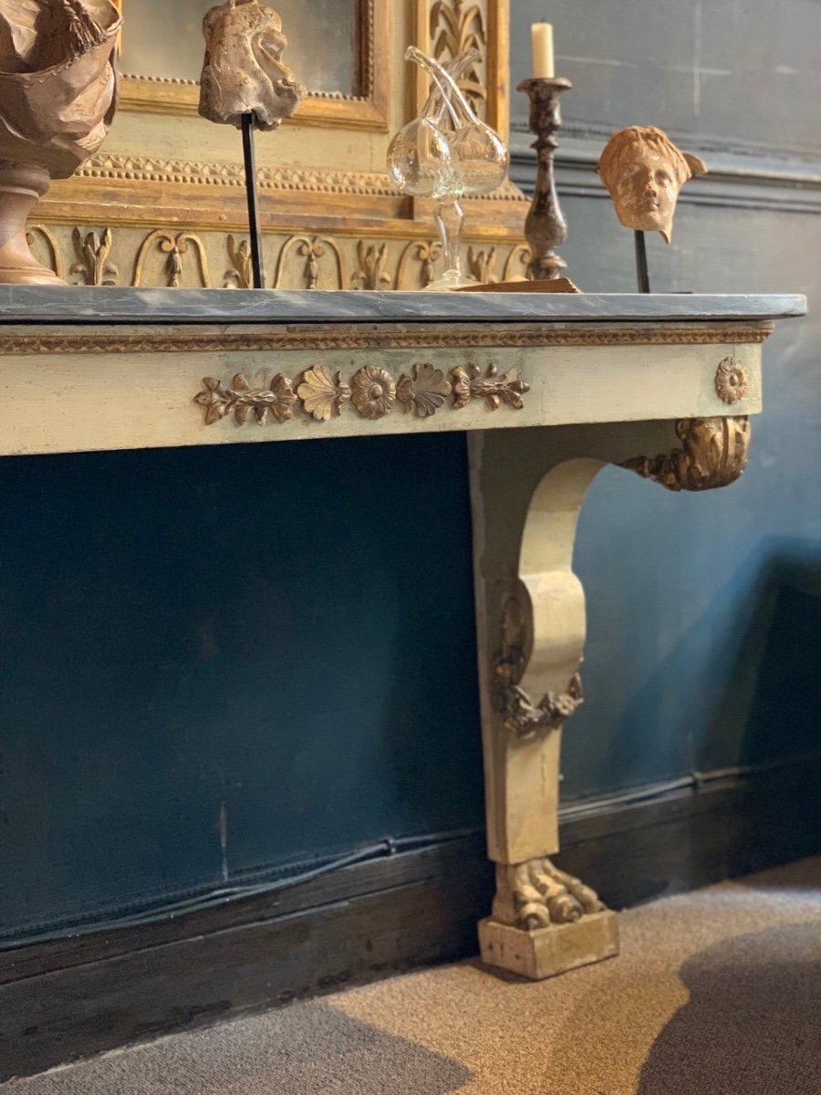 CONSOLE ET TRUMEAU, NÉOCLASSIQUE, DÉBUT XIX SIÈCLE, ITALIE-photo-2