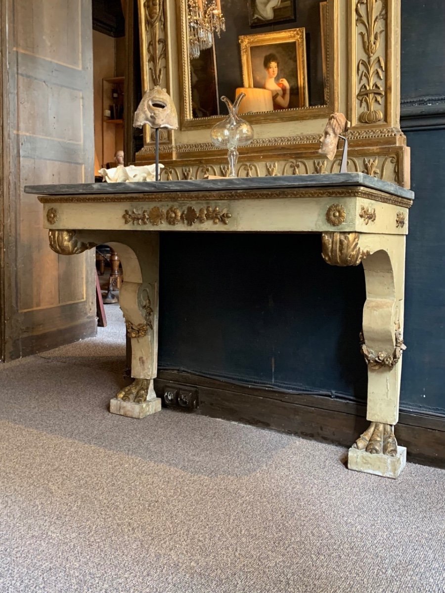 CONSOLE ET TRUMEAU, NÉOCLASSIQUE, DÉBUT XIX SIÈCLE, ITALIE-photo-3
