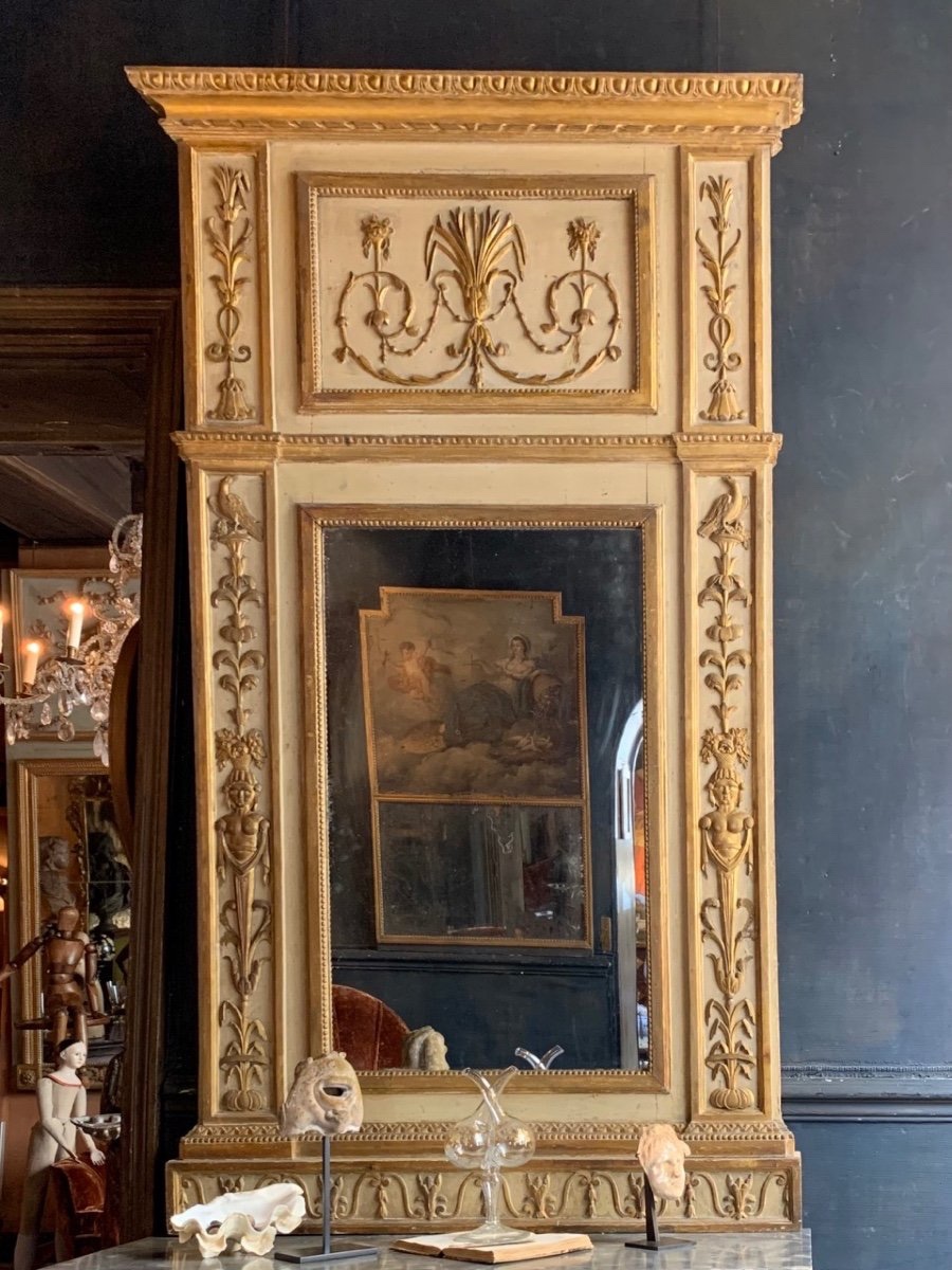 CONSOLE ET TRUMEAU, NÉOCLASSIQUE, DÉBUT XIX SIÈCLE, ITALIE-photo-4