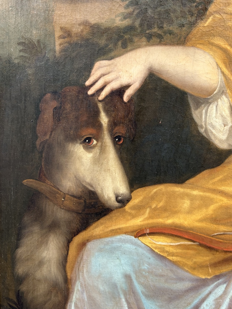 Allegorical Portrait Of A Lady Of Quality As Diana The Huntress, 18th Century Style-photo-1