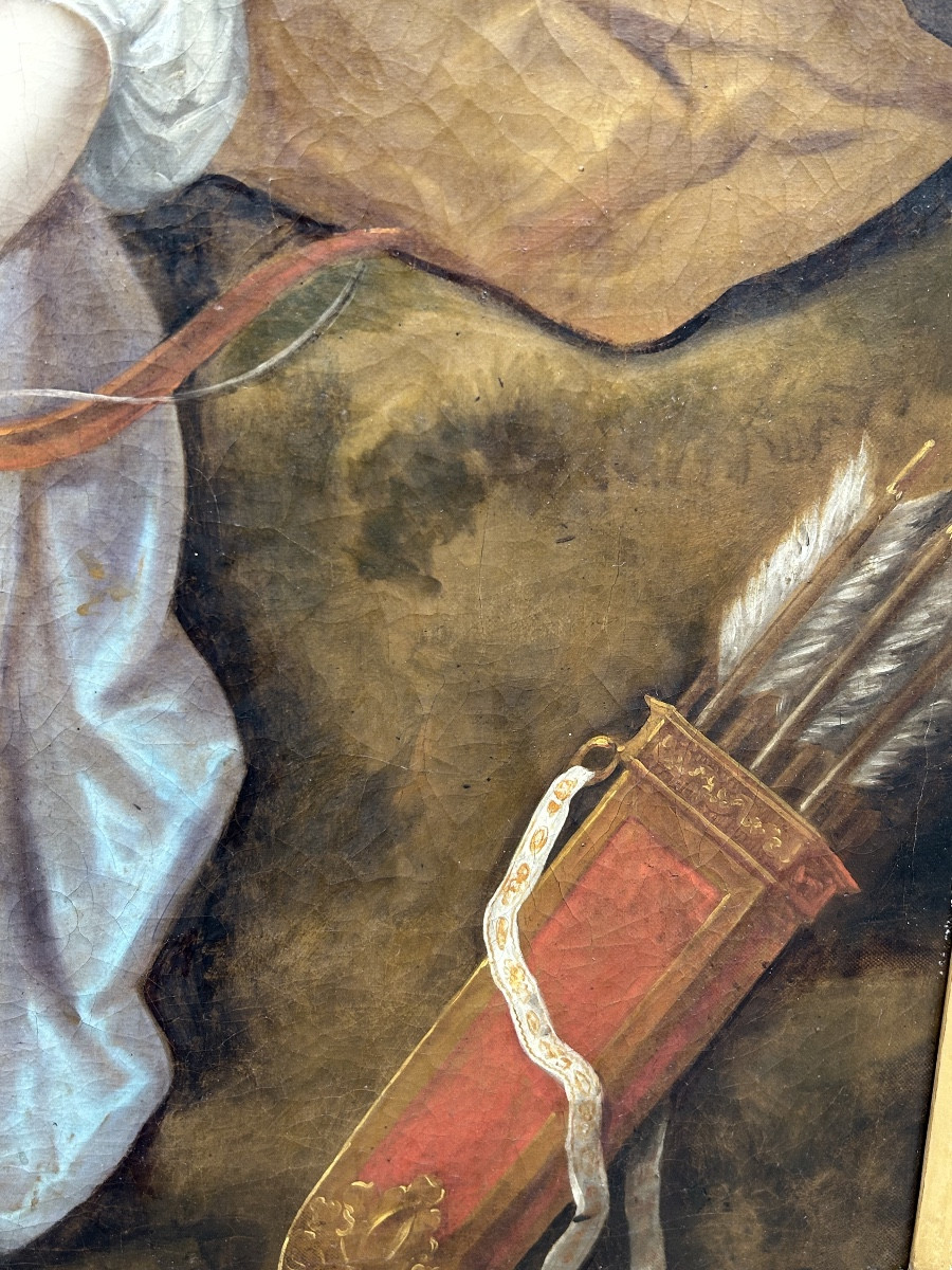 Allegorical Portrait Of A Lady Of Quality As Diana The Huntress, 18th Century Style-photo-3