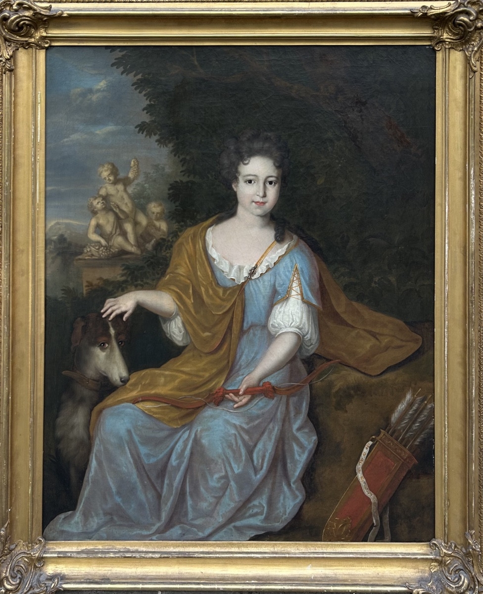 Allegorical Portrait Of A Lady Of Quality As Diana The Huntress, 18th Century Style