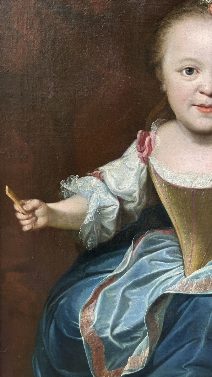 Portrait Of A Child With A Dog, 18th Century-photo-3