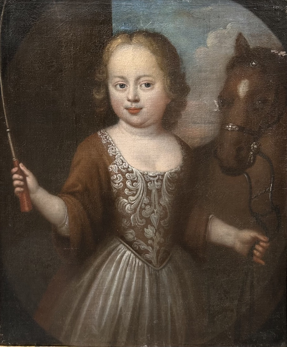 Paire de portraits de jeunes filles, école flamande, XVIII siècle-photo-4