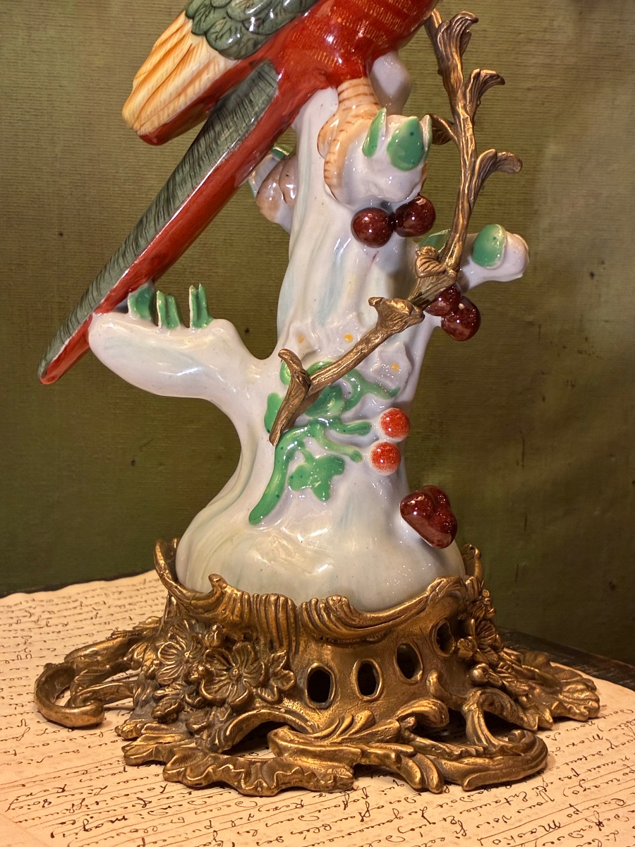 Paire de lampes perroquets verts-photo-2