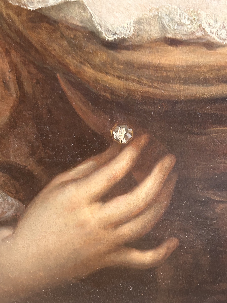 "PORTRAIT D'UNE DAME AU DIAMANT", ÉPOQUE RÉGENCE-photo-3