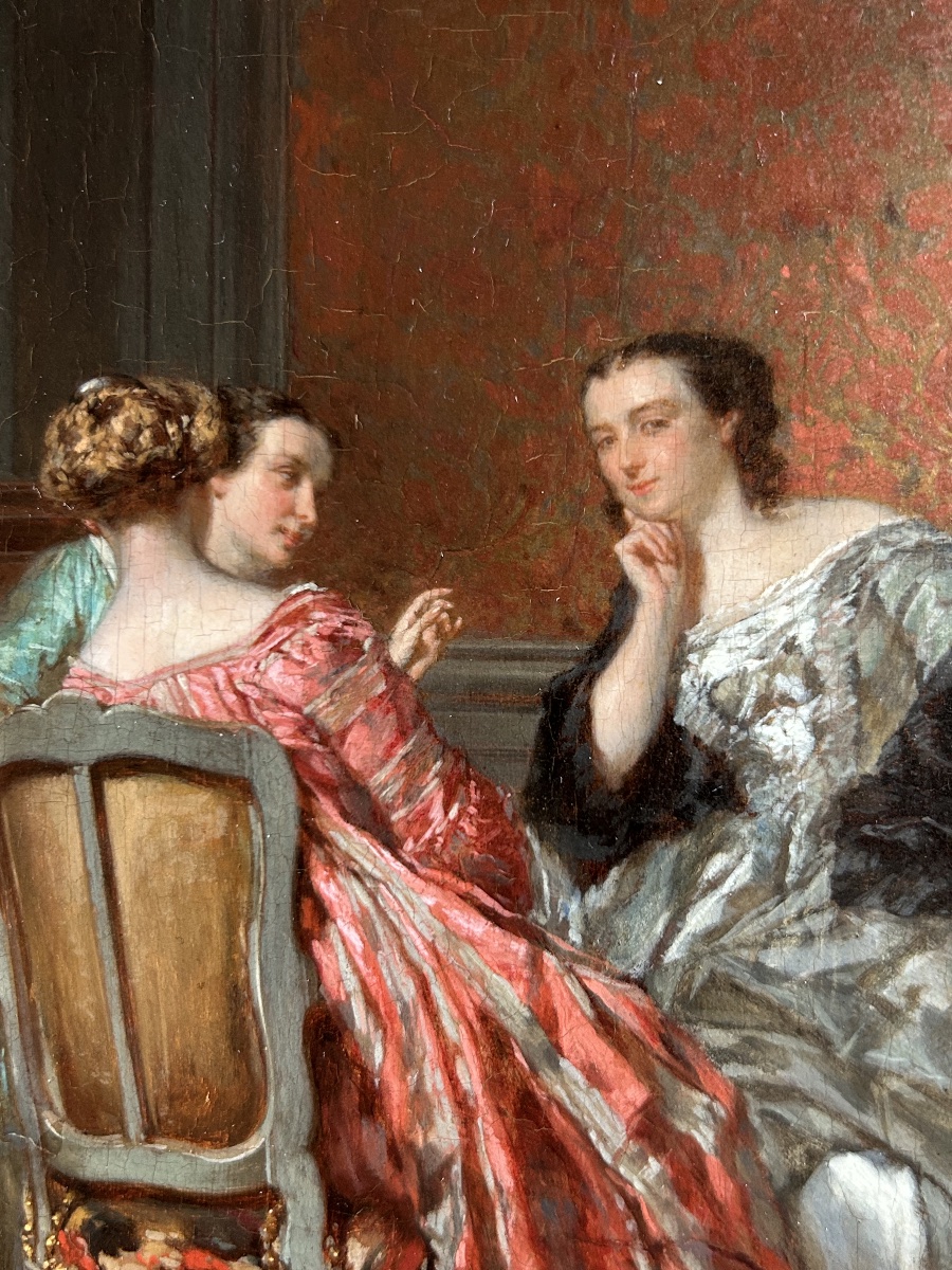 « Trois femmes conversant » Victor Chavet (1822-1906) -photo-3