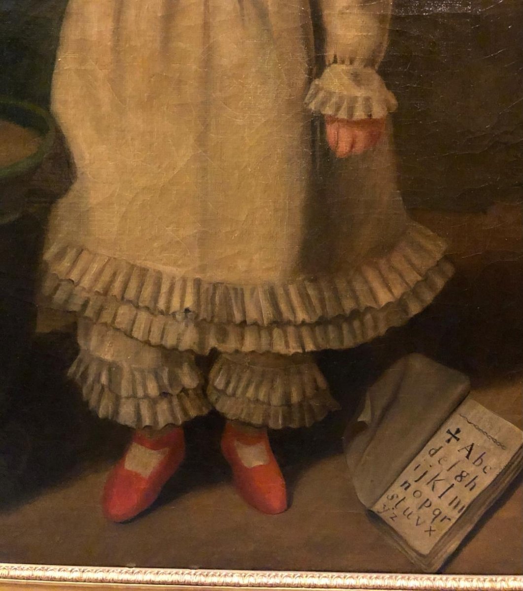 Grand portrait de petite fille en pied, XIX s.-photo-2