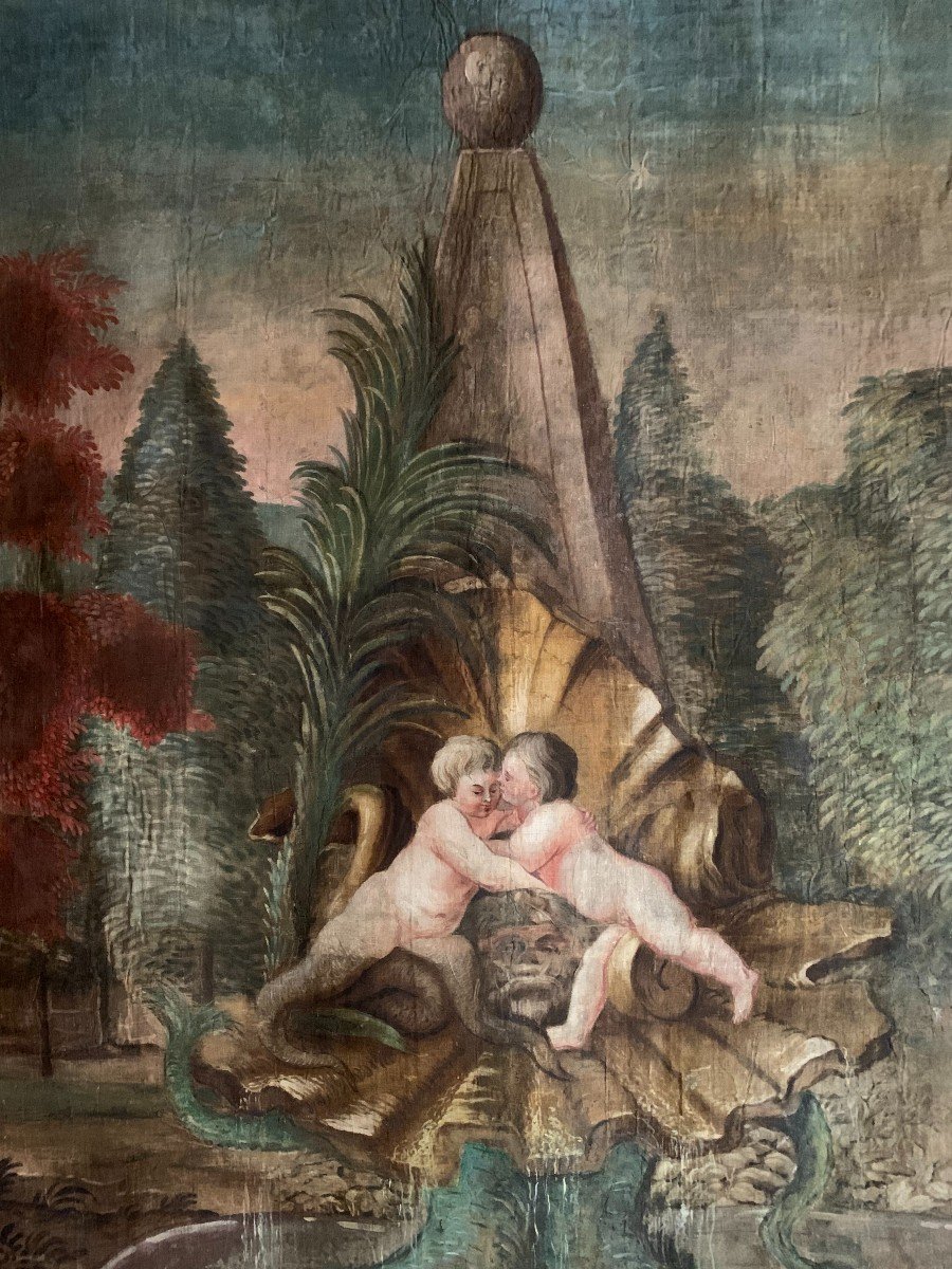 Toile peinte, fin XVII siècle-photo-2