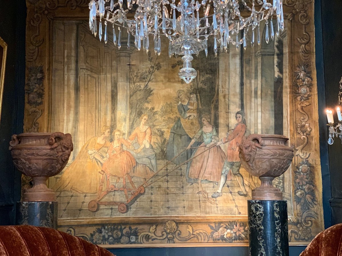 Painted Canvas, Late Eighteenth Century-photo-2