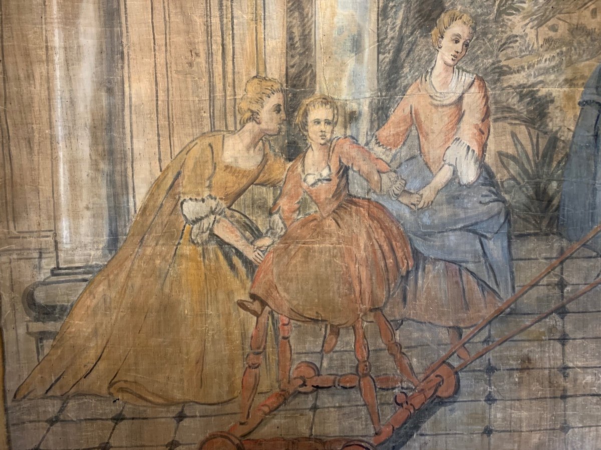 Toile peinte, fin XVIIIe siècle -photo-4