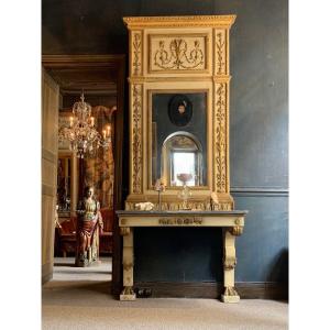 Neoclassical Console And Miroir,  19th Century, Italy 