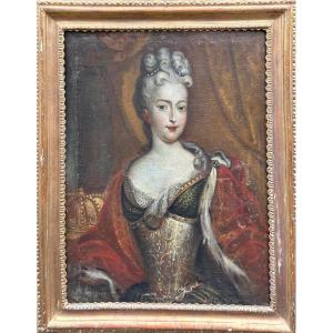 Huile sur toile "Portrait de Marie-Amélie de Saxe", XVIII siècle