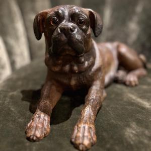 Chien en terre cuite, poterie du Bavent