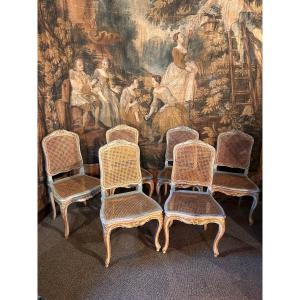 Ensemble de 6 chaises, XVIII siècle