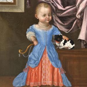 « Enfant princier avec son chien », XVIII siècle