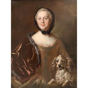 "portrait Of A Woman With Her Dog",