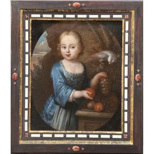 Pair Of Portraits Of Young Girls, Flemish School, 18th Century