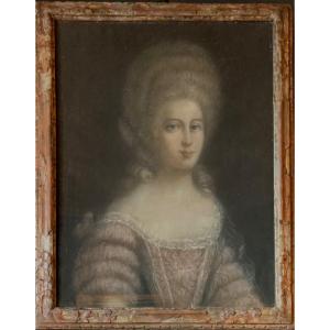 Portrait d’une dame de qualité au pastel, XVIII siècle