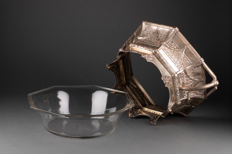 Coupe Argent Et Cristal Style Louis VXI, France-photo-3