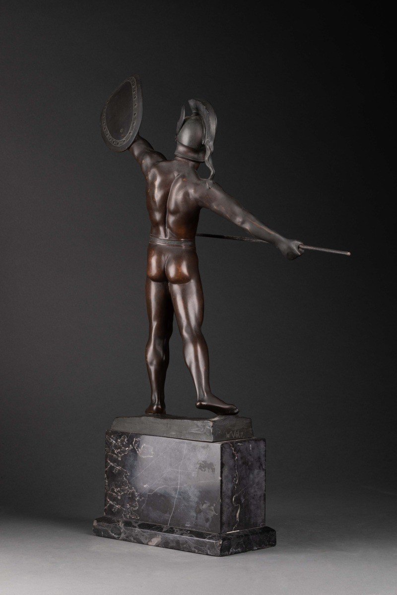 Patinated Bronze Signed "w. Völz", Circa 1900, Germany-photo-3