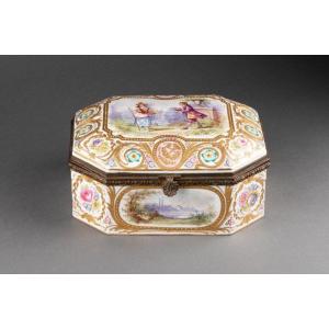 White Porcelain Box, Circa 1880, France