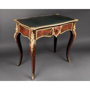 Napoleon III Gilt Bronze Decorated Desk, Boulle Style, 19th Century, France