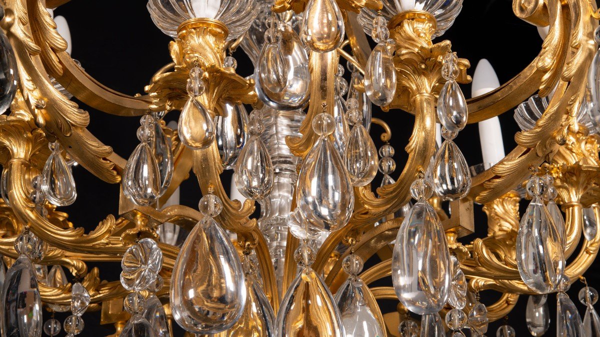 Lustre Ou Plafonnier De Style Louis XVI. Bronze, Verre. France, XIXe Siècle.-photo-4