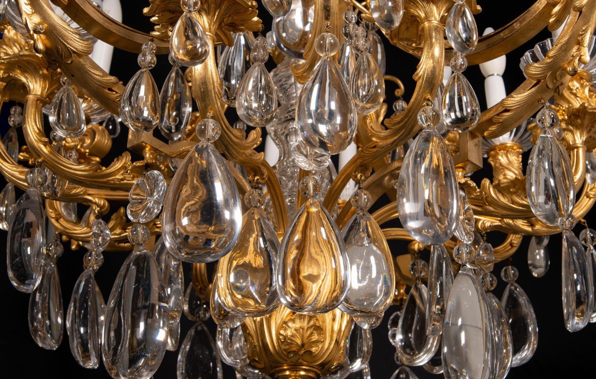Lustre Ou Plafonnier De Style Louis XVI. Bronze, Verre. France, XIXe Siècle.-photo-5