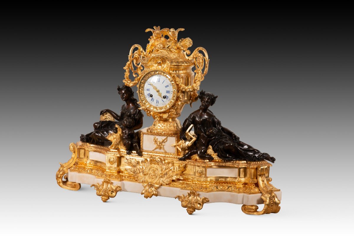 Table Clock. Marble, Bronze. Japy Brothers; Boursier. Paris, France, Circa 1849-1854. -photo-2