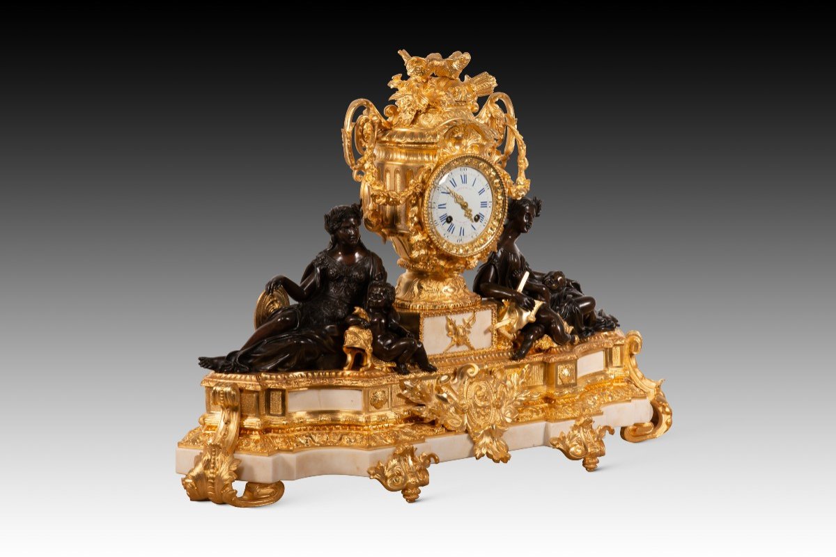 Table Clock. Marble, Bronze. Japy Brothers; Boursier. Paris, France, Circa 1849-1854. -photo-3