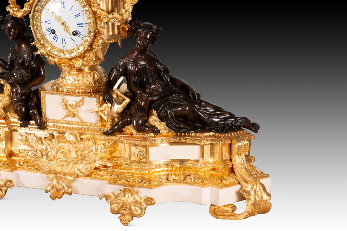 Table Clock. Marble, Bronze. Japy Brothers; Boursier. Paris, France, Circa 1849-1854. -photo-2