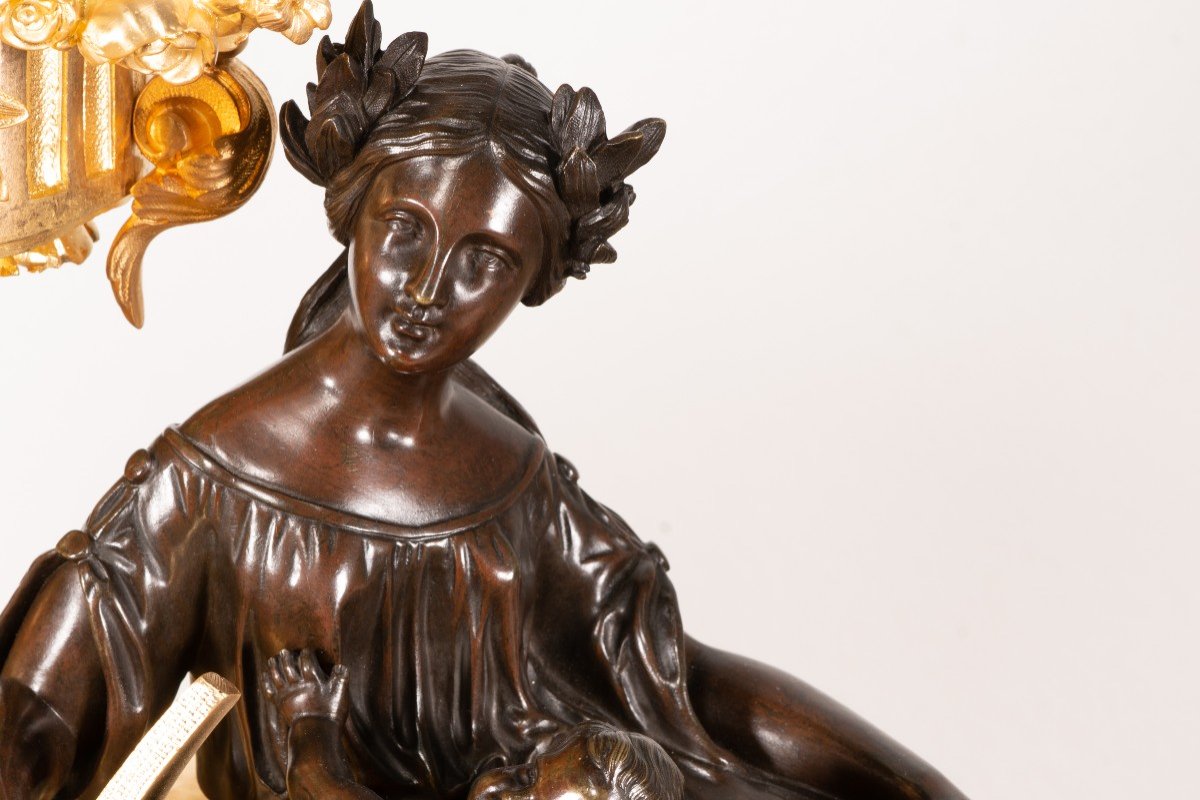 Table Clock. Marble, Bronze. Japy Brothers; Boursier. Paris, France, Circa 1849-1854. -photo-3