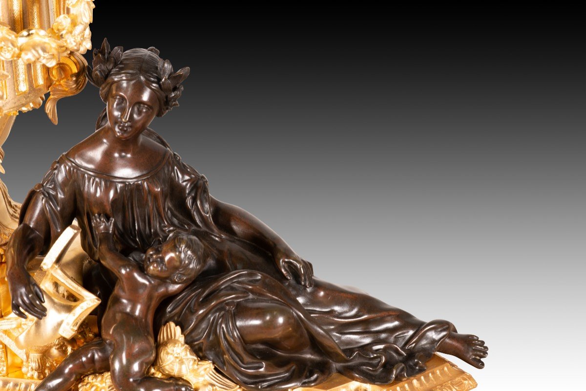 Table Clock. Marble, Bronze. Japy Brothers; Boursier. Paris, France, Circa 1849-1854. -photo-4