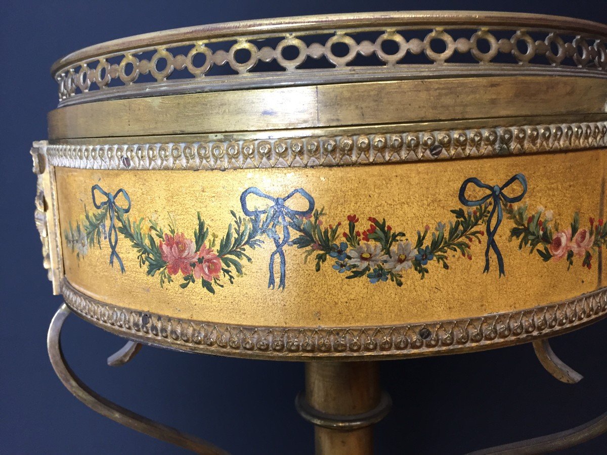 Polychrome And Gilded Bronze Gueridon Display Case, France, Napoleon III Period, 19th Century.-photo-5