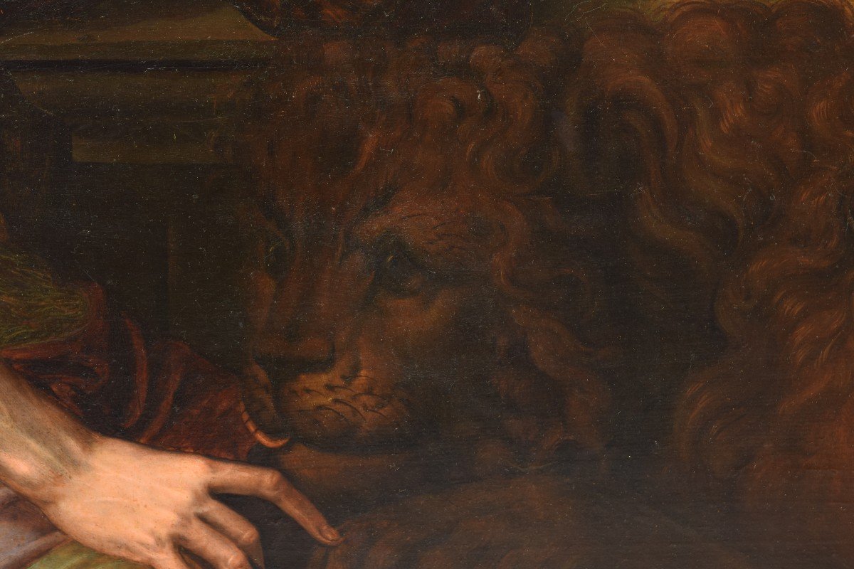 Saint Jerome. Oil On Panel With Slats. Surroundings Of The Key, Willem. 16th Century. -photo-3