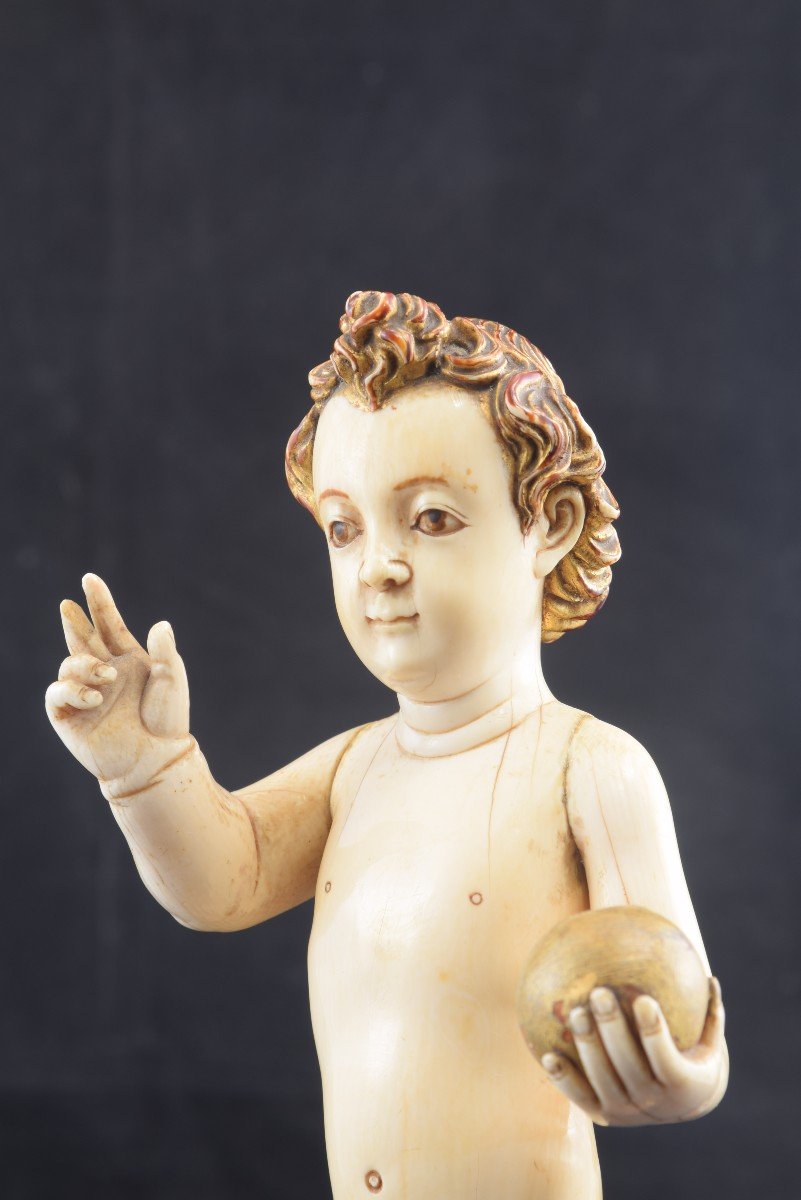 Child Jesus Of La Boule. Ivory. Hispano-philippine School, 17th Century.  -photo-2