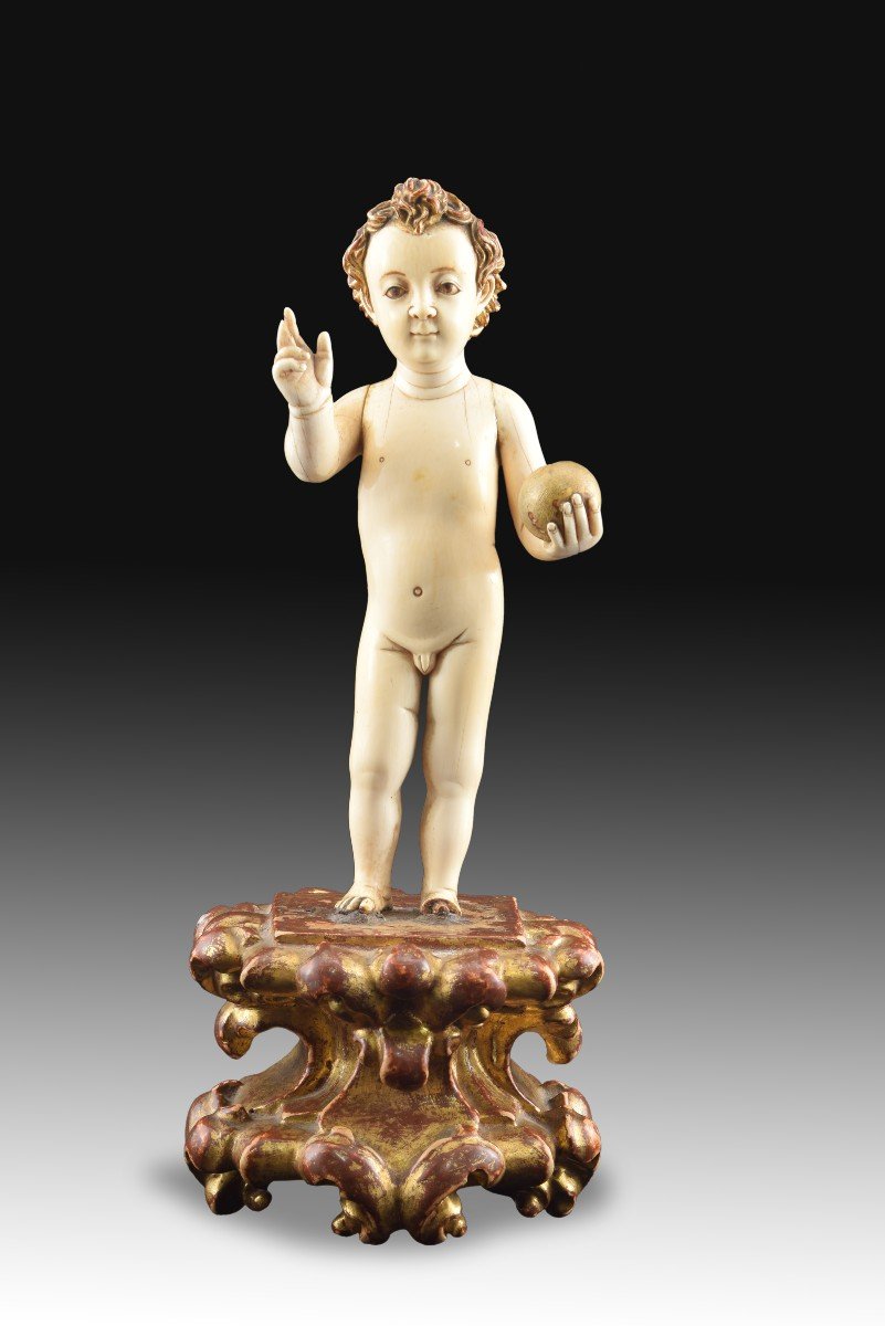 Child Jesus Of La Boule. Ivory. Hispano-philippine School, 17th Century.  