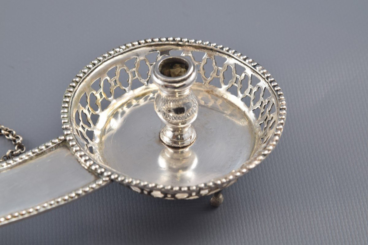 Chandelier With Chain And Clips. In Silver. F. Roca, Barcelona, Around The First Half Of The 19th Century.-photo-3