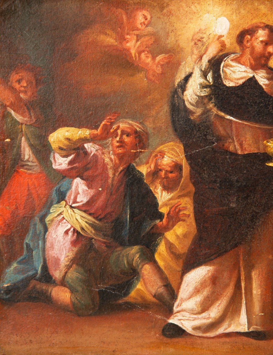 Saint Dominique. Huile Sur Toile. école Espagnole, XVIIIe Siècle. -photo-3