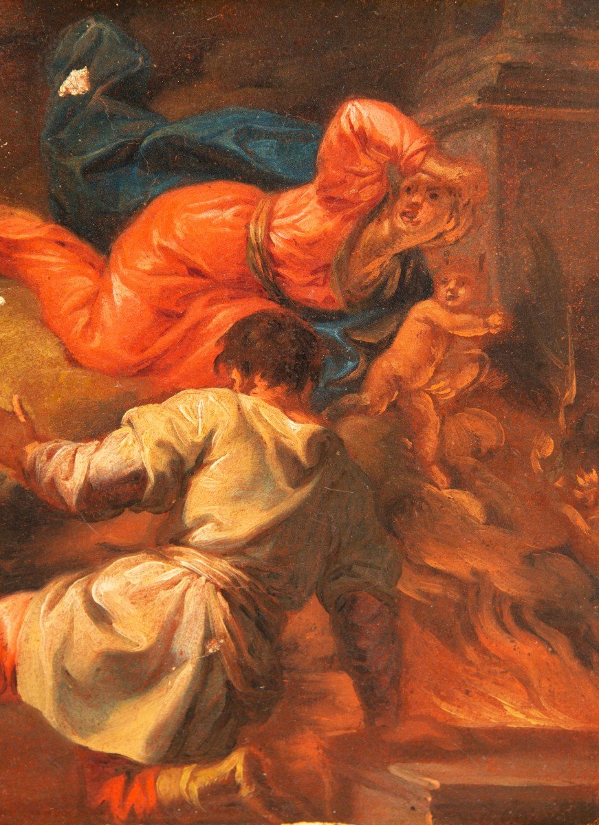 Saint Dominique. Huile Sur Toile. école Espagnole, XVIIIe Siècle. -photo-4
