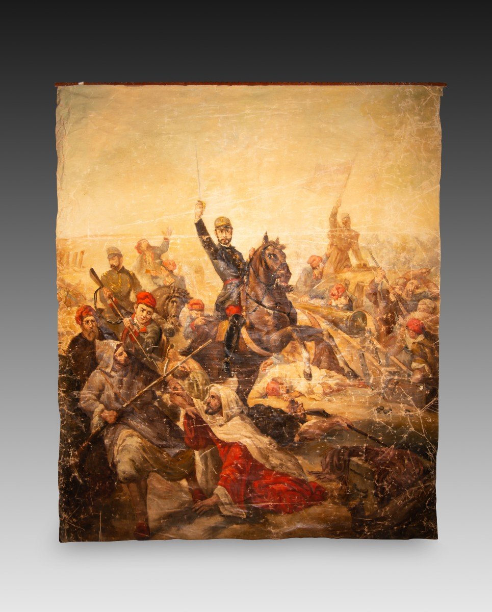 Le Général Prim à La Bataille De Tétouan.  19e Siècle, d'Après Le Modèle De Sans Cabot.