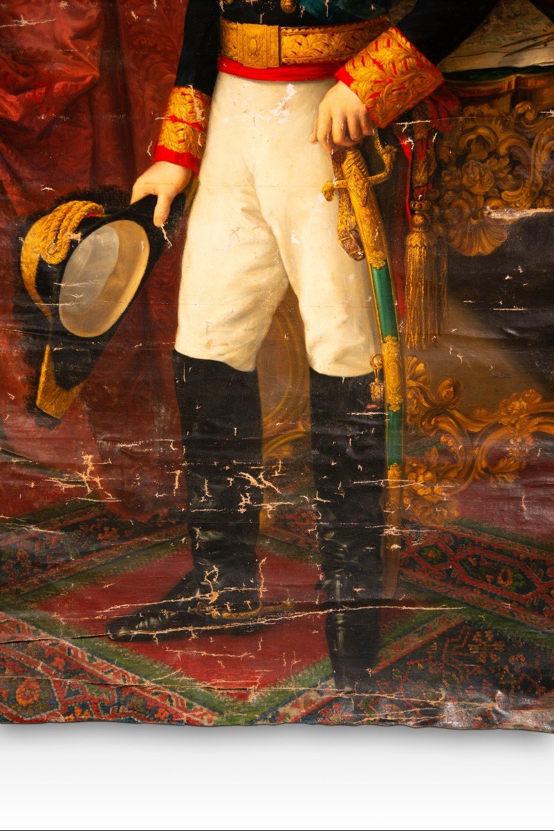 Portrait De Fernando Fernandez De Cordoba Et Valcarcel. Huile Sur Toile. école Espagnole, 19e S-photo-4