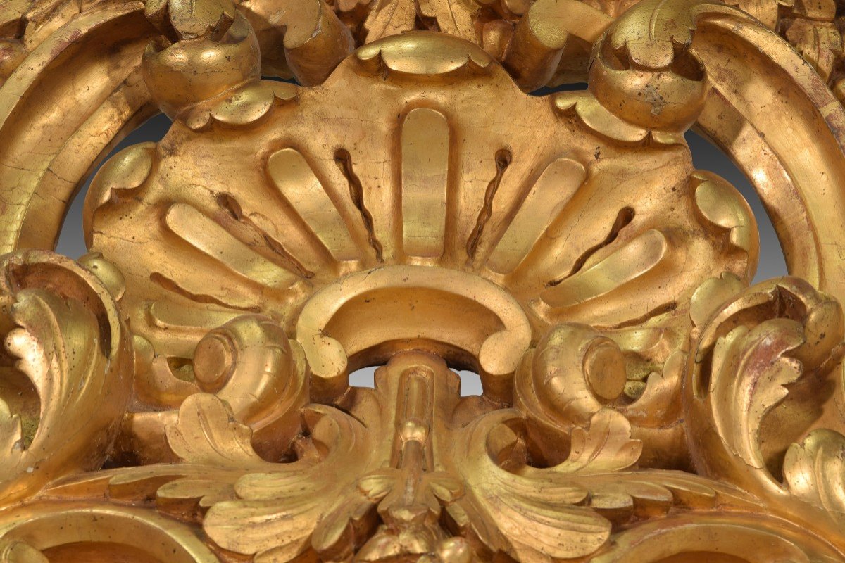 Mirror. Carved And Gilded Wood. Spain, 19th Century. -photo-4